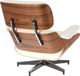 D2 Design Fotel Vip z podnóżkiem biały/rosewood/ srebrna baza 4