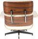 D2 Design Fotel Vip z podnóżkiem biały/rosewood/ srebrna baza 5