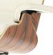 D2 Design Fotel Vip z podnóżkiem biały/rosewood/ srebrna baza 10