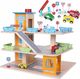 Ecotoys Drewniany garaż tor z windą + autka (342) 1