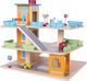 Ecotoys Drewniany garaż tor z windą + autka (342) 1