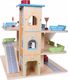 Ecotoys Drewniany garaż tor z windą + autka (342) 3