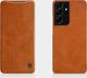 Nillkin Nillkin Qin skórzana kabura etui Samsung Galaxy S21 Ultra 5G brązowy 11
