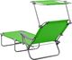 vidaXL VidaXL Leżak z daszkiem, stalowy, zielony 4