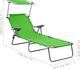 vidaXL VidaXL Leżak z daszkiem, stalowy, zielony 8