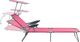 vidaXL VidaXL Leżak z daszkiem, stal, różowy 4
