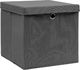 vidaXL Pudełka z pokrywami, 4 szt., 28x28x28 cm, szare 3