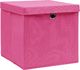 vidaXL Pudełka z pokrywami, 4 szt., 28x28x28 cm, różowe 3