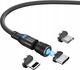 Kabel USB Wtyczka kątowa USB-A - USB-C, microUSB, Lightning 1 m Czarny (A04M03) 2
