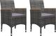 vidaXL 3-częściowy zestaw bistro, rattan PE i hartowane szkło, szary 2