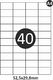 MD Labels Etykiety naklejki samoprzylepne 52,5x29,8mm na arkuszu A4 100 ark 3