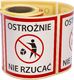 MD Labels Naklejki Etykiety Ostrzegawcze Ostrożnie nie rzucać 100szt 1