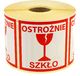 MD Labels Naklejki Etykiety Ostrzegawcze Ostrożnie szkło 1000szt 1