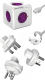 PowerCube Przedłużacz ReWirable 1m + wtyczki Travel Plug różowy (1801/DERW3P) 1