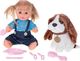 KIK Lalka Agata z pieskiem dźwięk+akcesoria 30cm 2