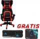 Fotel E-Blue Cobra czerwony + zestaw gamingowy Polygon (EEC310) 1