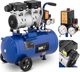 Sprężarka MSW Kompresor sprężarka powietrza bezolejowa mobilna z ciśnieniomierzem 6-8 bar 24 l/6.3 GAL 750 W Kompresor sprężarka powietrza bezolejowa mobilna z ciśnieniomierzem 6-8 bar 24 l/6,3 GAL 750 W 1