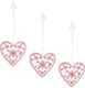 Springos Świąteczne zawieszki 5cm drewniane serca zestaw 3 szt. biały UNIWERSALNY 1