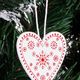 Springos Świąteczne zawieszki 5cm drewniane serca zestaw 3 szt. biały UNIWERSALNY 6