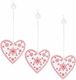 Springos Świąteczne zawieszki 5cm drewniane serca zestaw 3 szt. biały UNIWERSALNY 8