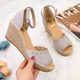 Evento Sandały damskie espadryle na koturnie szare eVento 39 1