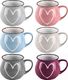 Orion Kubek ceramiczny z uchwytem kolorowe serca zestaw 6 szt. 320 ml 1