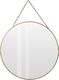 Home Styling Collection Lustro na łańcuszku w złotej metalowej ramie okrągłe 1
