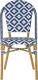 Beliani Zestaw 4 krzeseł ogrodowych wzór niebiesko-biały RIFREDDO 1
