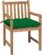 vidaXL Krzesła ogrodowe 2 szt. zielone poduszki, lite drewno tekowe (3062750) 2