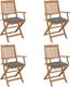 vidaXL Składane krzesła ogrodowe z poduszkami 4 szt. drewno akacjowe (3064633) 1