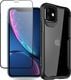 Crong Crong Hybrid Clear Cover - Zestaw etui iPhone 11 (czarny) + szkło hybrydowe 9H 7