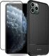 Crong Crong Prestige Carbon Cover - Zestaw etui iPhone 11 Pro (czarny) + szkło hybrydowe 9H 1