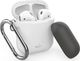 Puro PURO ICON Case with hook - Etui Apple AirPods 1 & 2 generacji z dodatkową osłonką i karabińczykiem (White + Dark Grey Cap) 1