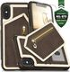 Zizo Zizo Nebula Wallet Case - Skórzane etui iPhone X z kieszeniami na karty + saszetka na zamek + szkło 9H na ekran (Dark Brown/Brown) 1