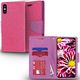Zizo Zizo Flap Wallet Pouch - Etui iPhone X z kieszeniami na karty + stand up (Pink/Purple) 1
