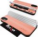 Zizo Zizo Retro Series - Etui iPhone Xs / X z kieszenią na karty + podstawka + szkło 9H na ekran (Peach/Silver) 4