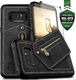 Zizo Zizo Nebula Wallet Case - Skórzane etui Samsung Galaxy Note 8 (2017) z kieszeniami na karty + saszetka na zamek + szkło 9H na ekran (Black/Black) 1