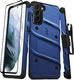 Zizo Zizo Bolt Cover - Pancerne etui Samsung Galaxy S21+ 5G ze szkłem 9H na ekran + podstawka & uchwyt do paska (niebieski/czarny) 1