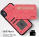 Zizo Zizo Nebula Wallet Case - Skórzane etui iPhone X z kieszeniami na karty + saszetka na zamek + szkło 9H na ekran (Pink/Black) 7