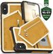 Zizo Zizo Nebula Wallet Case - Skórzane etui iPhone X z kieszeniami na karty + saszetka na zamek + szkło 9H na ekran (Light Brown/Brown) 1