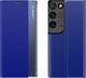 Hurtel New Sleep Case pokrowiec etui z klapką z funkcją podstawki Samsung Galaxy S21 Ultra 5G niebieski 1
