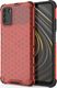 Hurtel Honeycomb etui pancerny pokrowiec z żelową ramką Xiaomi Poco M3 / Xiaomi Redmi 9T czerwony 1