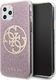 Guess Oryginalne Etui Guess do iPhone 11 Pro Max różowy hard case Circle Glitter 1