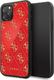 Guess Oryginalne Etui Guess do iPhone 11 Pro czerwony/red hard case Double Layer Glitter 1