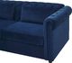 Beliani Sofa rozkładana welurowa niebieska CHESTERFIELD 6