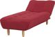 Beliani Szezlong rozkładany czerwony ALSTEN 2