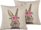 Beliani Zestaw 2 poduszek dekoracyjnych 45 x 45 cm szarobeżowy TULIPA 1