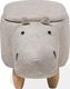 Beliani Pufa zwierzak ze schowkiem jasnoszara HIPPO 3