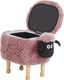 Beliani Pufa zwierzak ze schowkiem różowa SHEEP 3