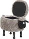Beliani Pufa zwierzak ze schowkiem szara SHEEP 2